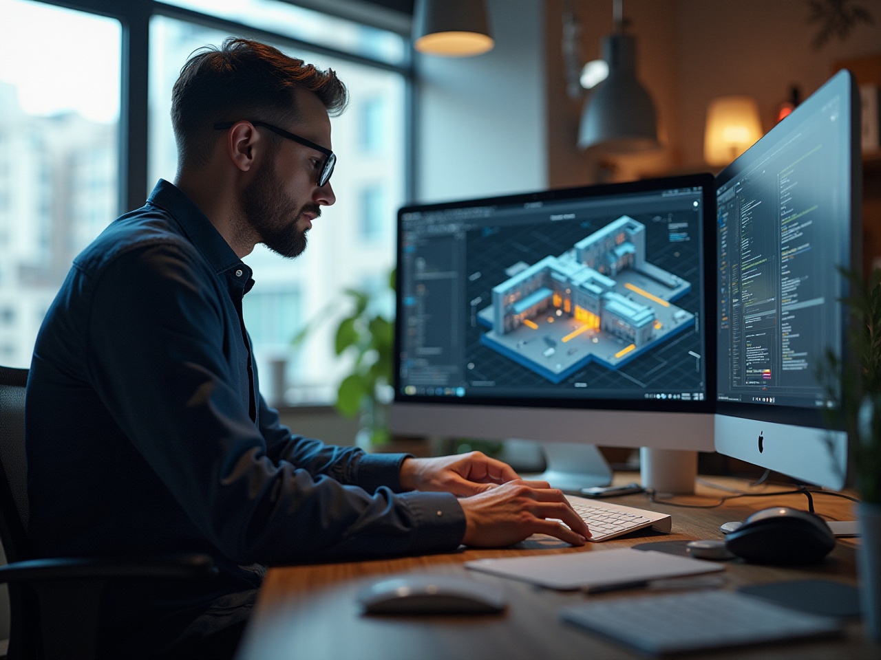 architect working visuals with dalle